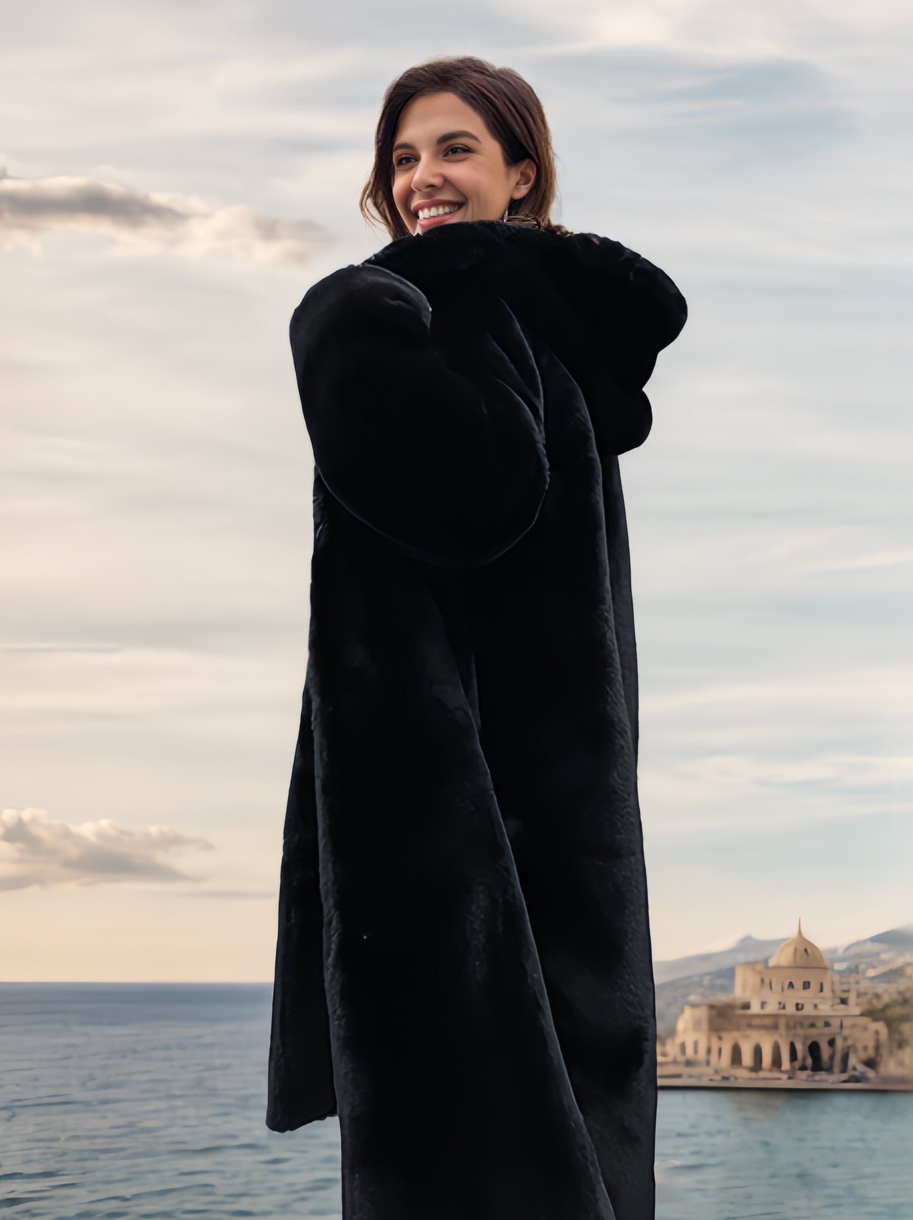 Faux Fur Coats For Women Hooded Winter Eco-friendly Long Jacket 2026