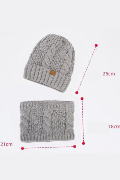 2-Piece Winter Knit Ear Warmer Hat And Scarf Set