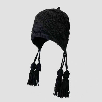 Faux Fur Pom Pom Knit Hat