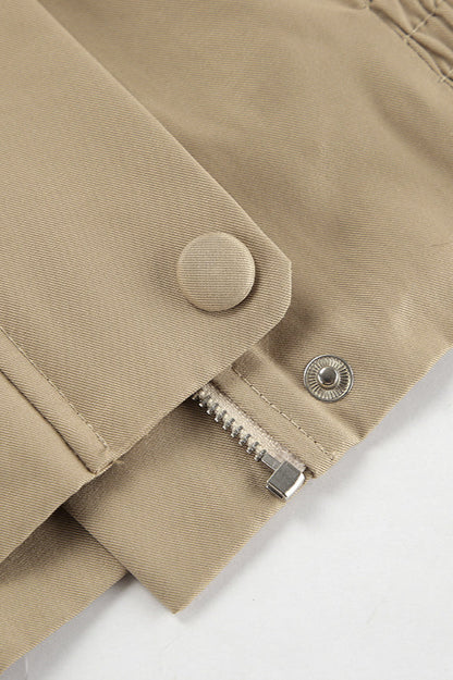 Khaki Biker Loose Fit Coat