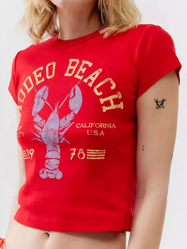 Crab Print Short Sleeve Tee