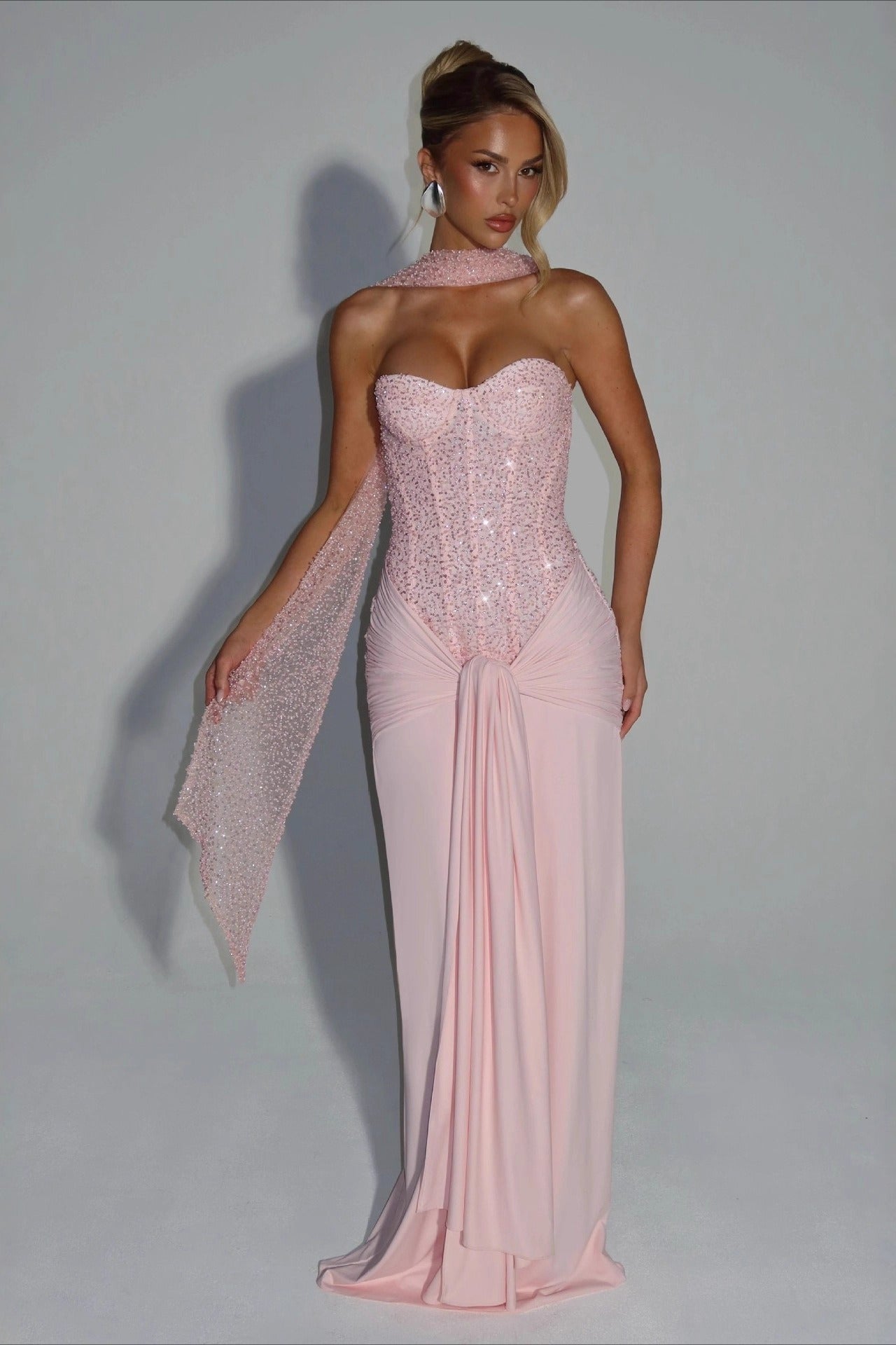 Deep Plunge Bodycon Mermaid Gown Prom Dress