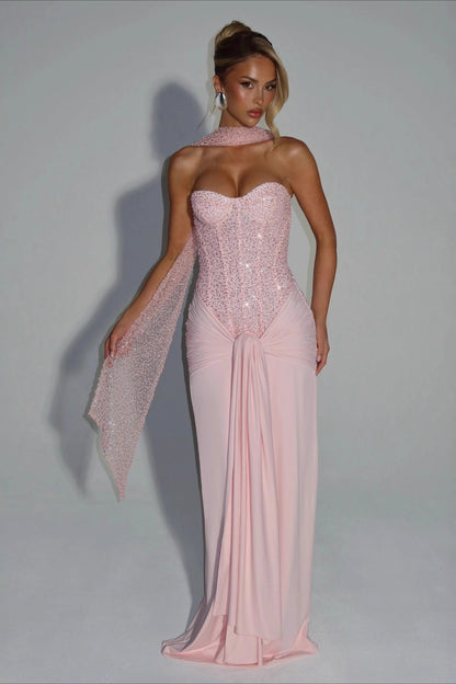 Deep Plunge Bodycon Mermaid Gown Prom Dress