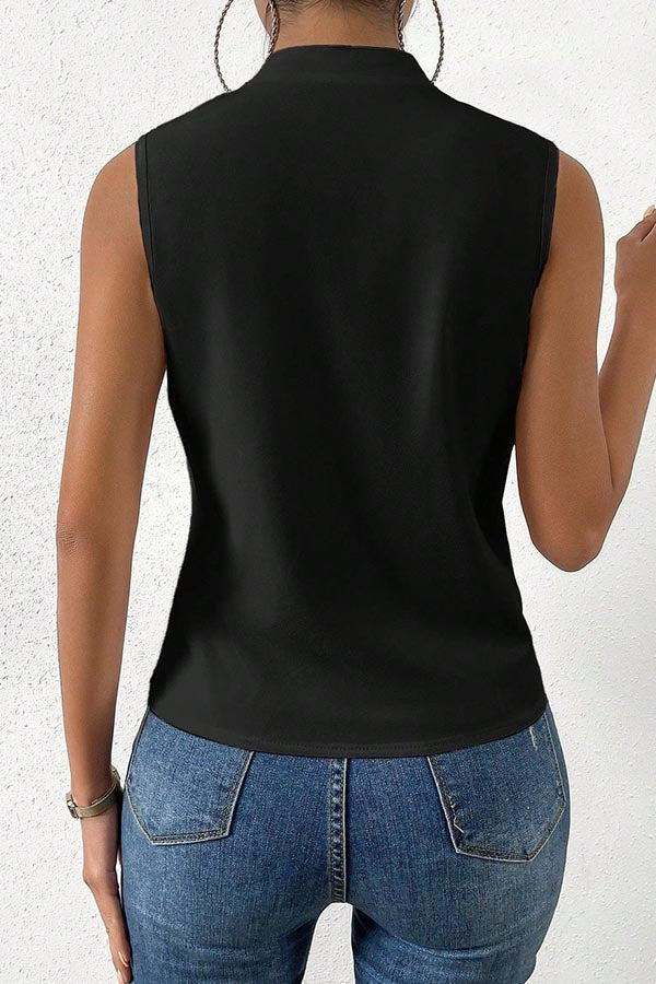 Black Sleeveless Plain Top