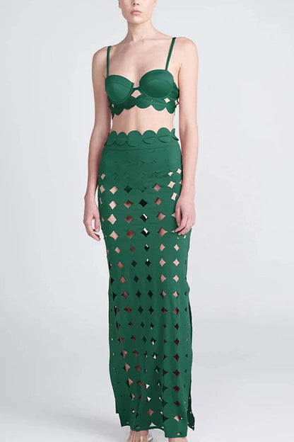 Sexy Sling Cutout High-waisted Stretch Bikini Swimsuit
