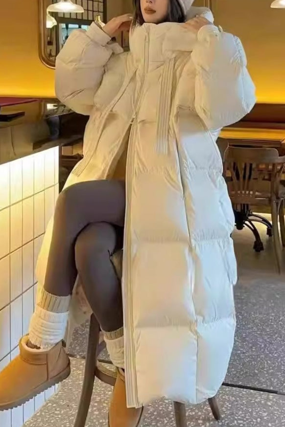Trendy Long Hooded Puffer Jacket