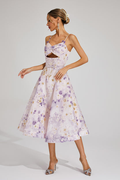 Elma Purple Holiday Slip Dress