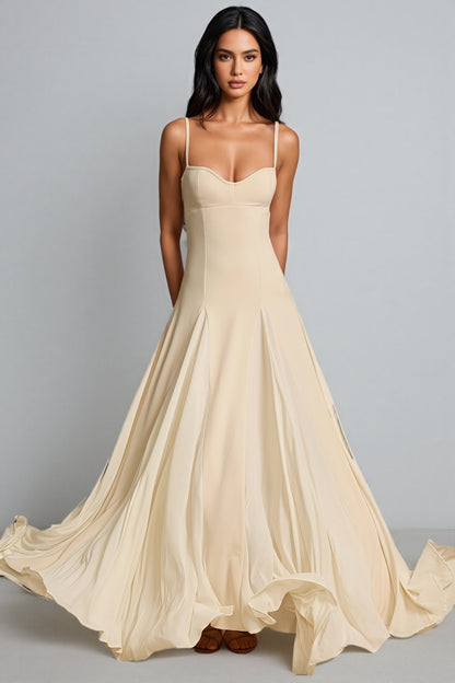 Caroline White Strap Maxi Dress