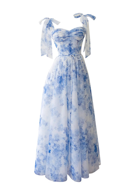 Lancelot Blue Flower Pinted Slip Dress
