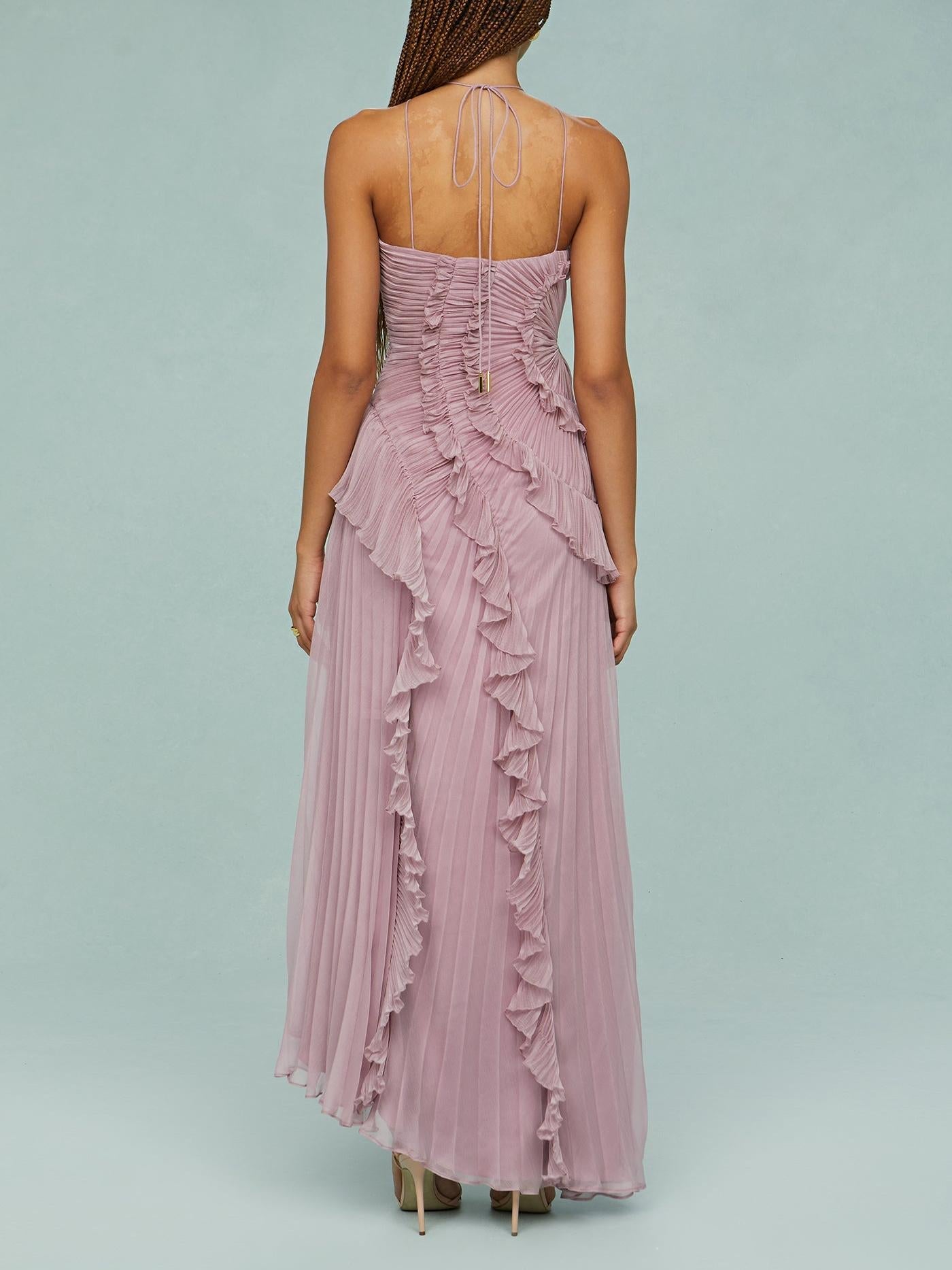 Amber | Rosé Ruffle Elegance Gown