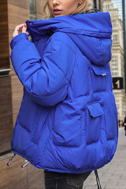 Cropped Insulated Cargo Puffer Jacket