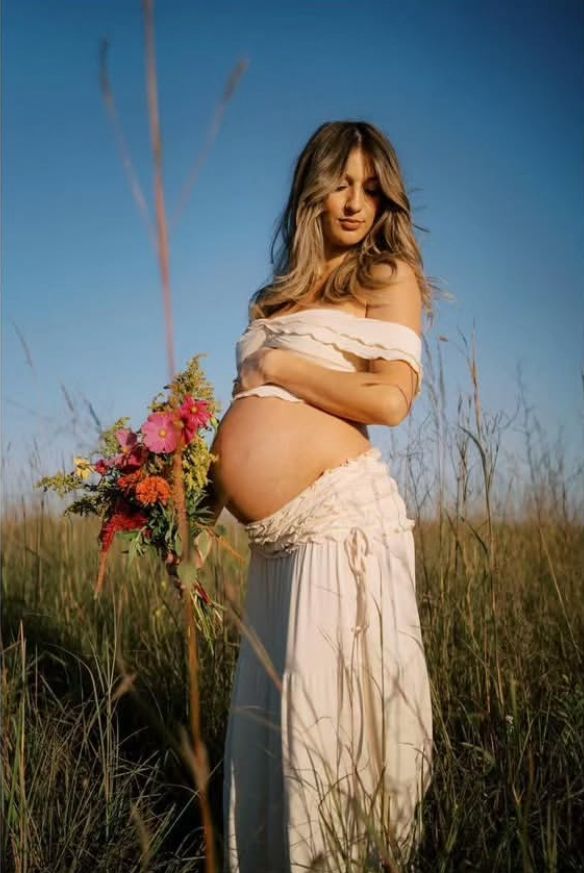 Paula | Maternity Ruffled Top with Maxi Skirt Boho Set