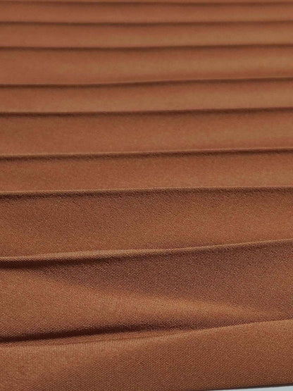 Solid Color Round Neck Sleeveless Pleated Long Dress