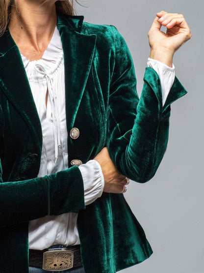 Velvet Blazer-Style Outerwear Top