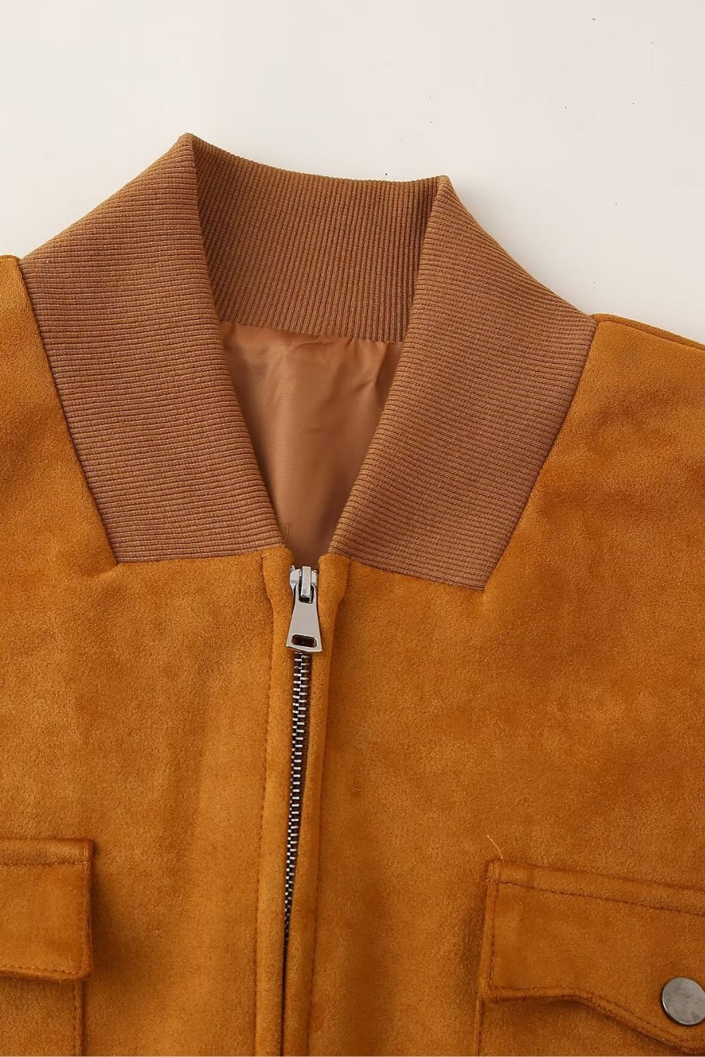 Drop Shoulder Suede Jacket