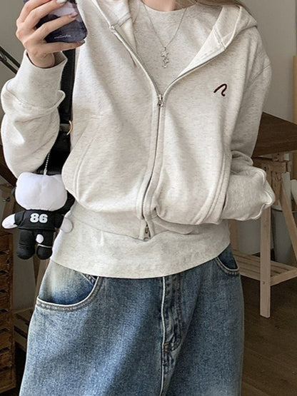 American Short Hooded Long Sleeves Jacket