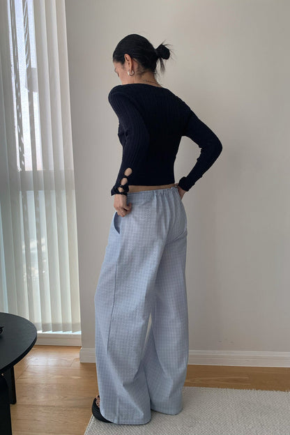 Loose Fit Checkered Casual Pants