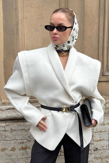 Vintage Wool Blend Belted Waist Coat