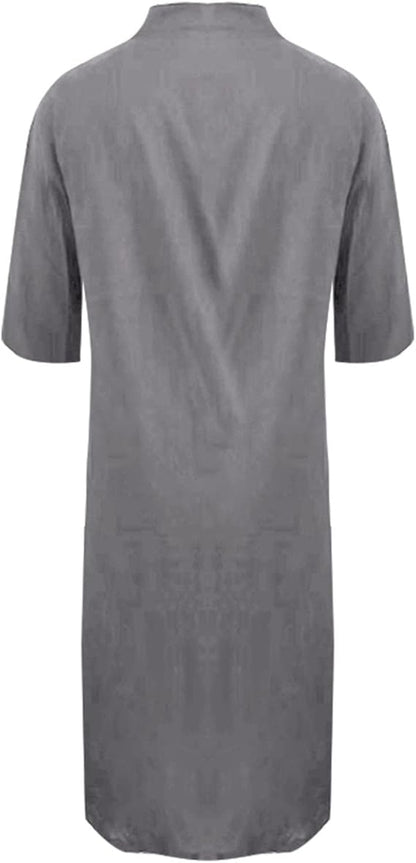 Women's Oversized Long Shirt Dress – Casual Button-Up Dress With Pockets