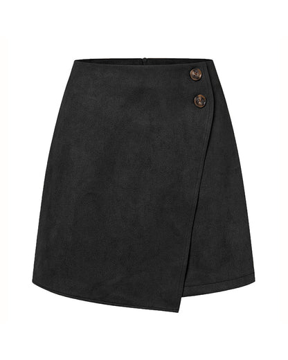 Autumn And Winter Suede Irregular Skirt