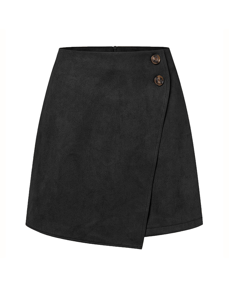 Autumn And Winter Suede Irregular Skirt