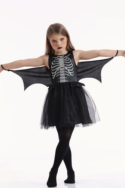 Skeleton Print Kid Halloween Costume