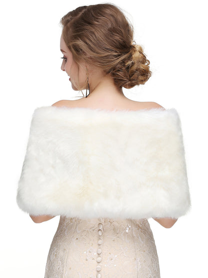 Faux Fur Wedding Wrap Shawl Bridal Winter Warm Cover Ups