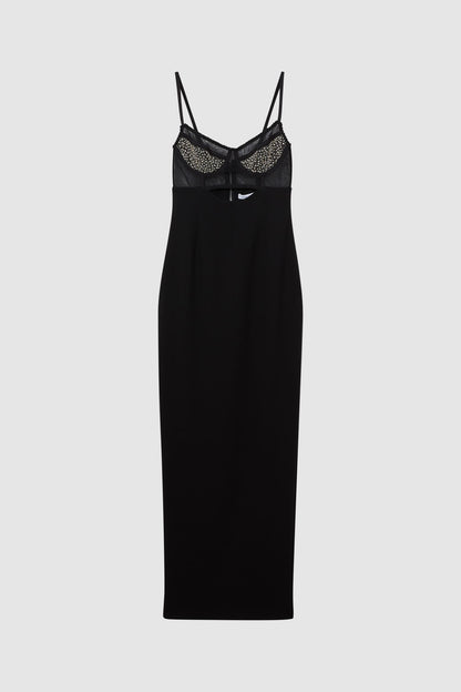 Stephanie Crystal Embellished Cutout Maxi Dress