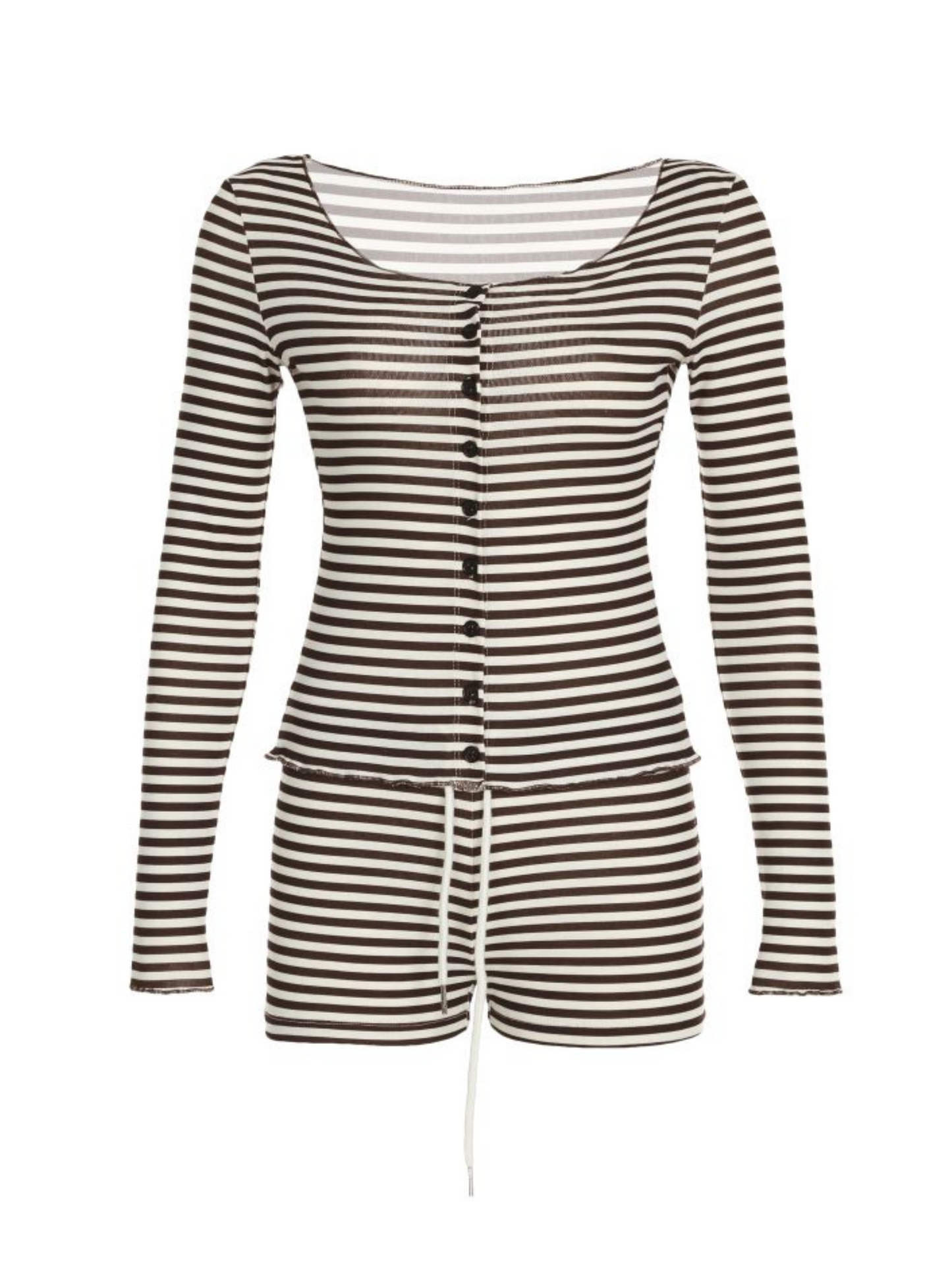 September Striped Cardigan Shorts Set