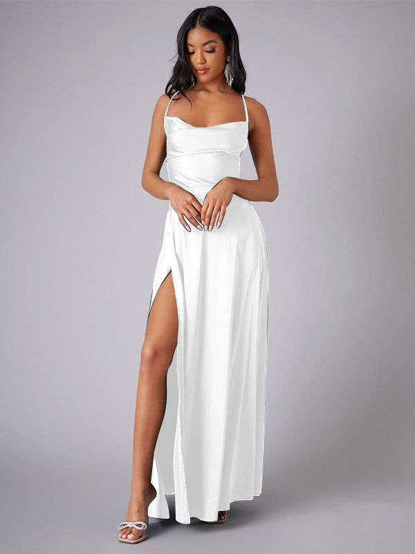 Slimming, Figure-hugging Backless Halter-neck Long Dress