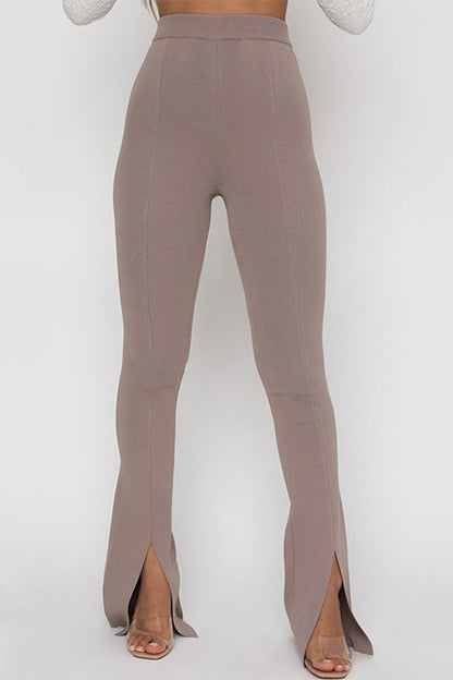 High Rise Slit Bell Bottoms Skinny Pants