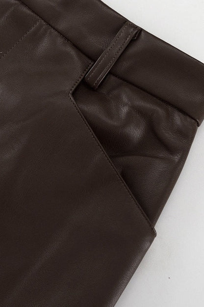 Vintage Faux Leather Pencil Maxi Skirt