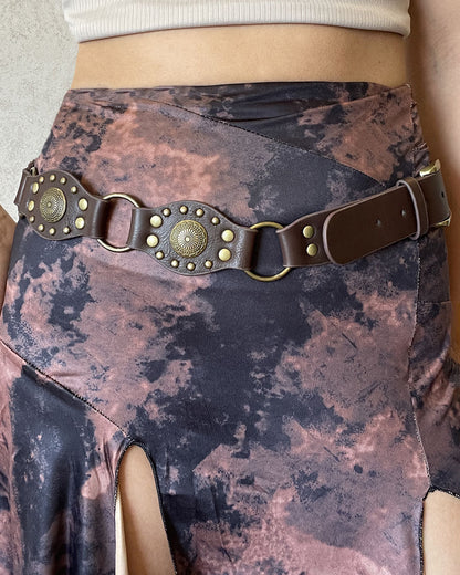 Retro Rivet Eyelet Stitching Punk Wide Belt
