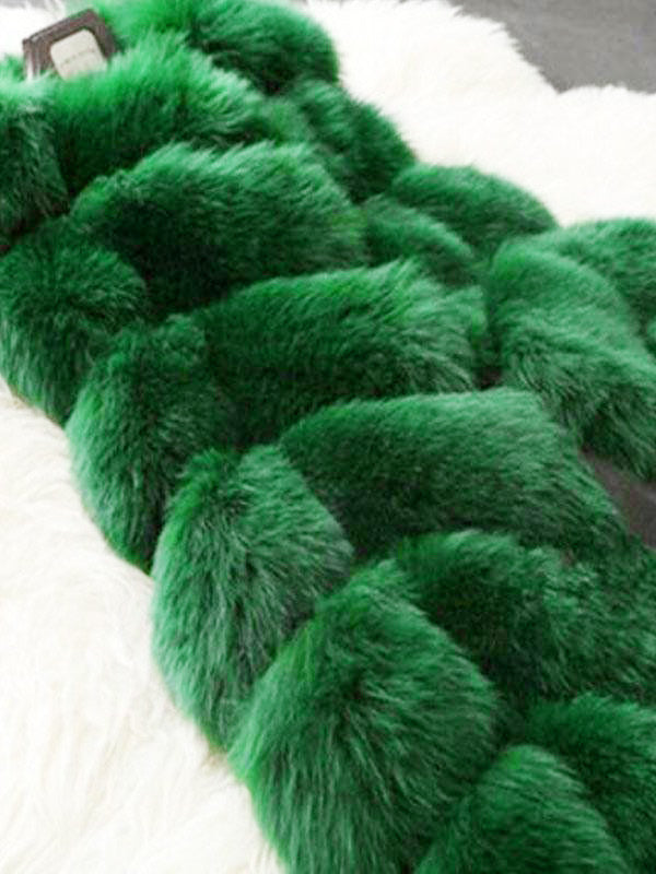 Faux Fur Vest Eco-friendly Winter Sleeveless Midi Jacket For Women 2026
