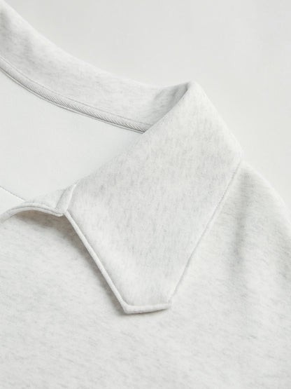 Letter Label Embellished V Neck Oversized Hoodie