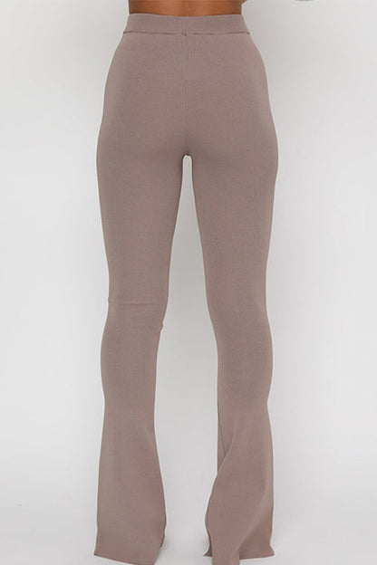 High Rise Slit Bell Bottoms Skinny Pants