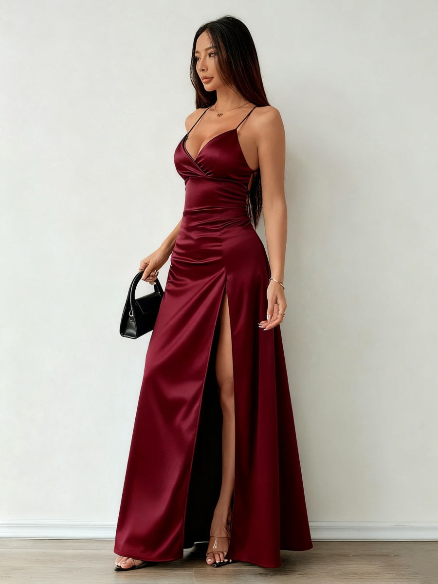 Camisoles Satin Slit Maxi Dresses