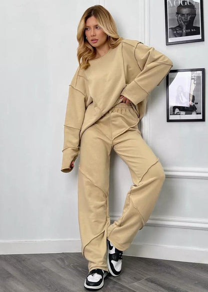 Effortless Street - Raw Edge Sweater Set