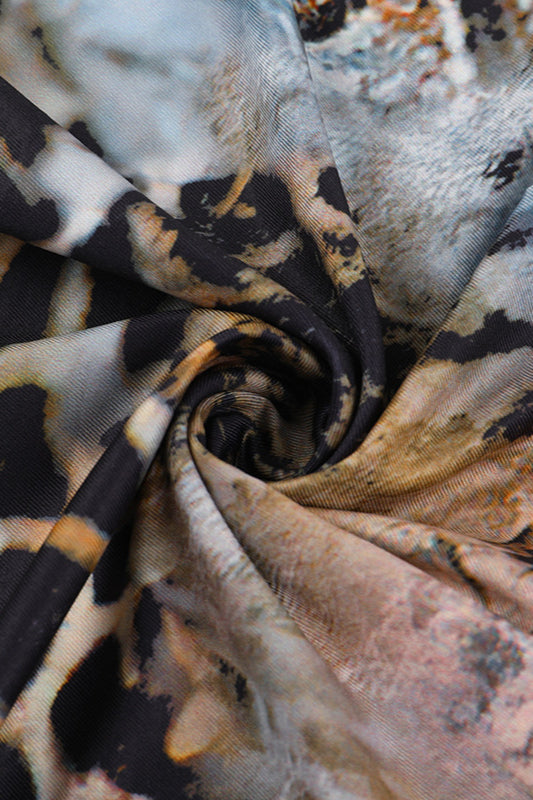 Sheer Snake Print Slim Fit Maxi Dress