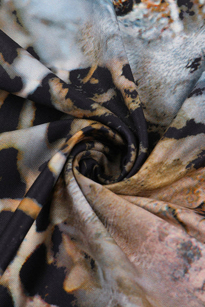 Sheer Snake Print Slim Fit Maxi Dress