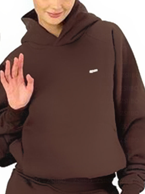 Simple Letter Embroidered Print Oversized Hoodie
