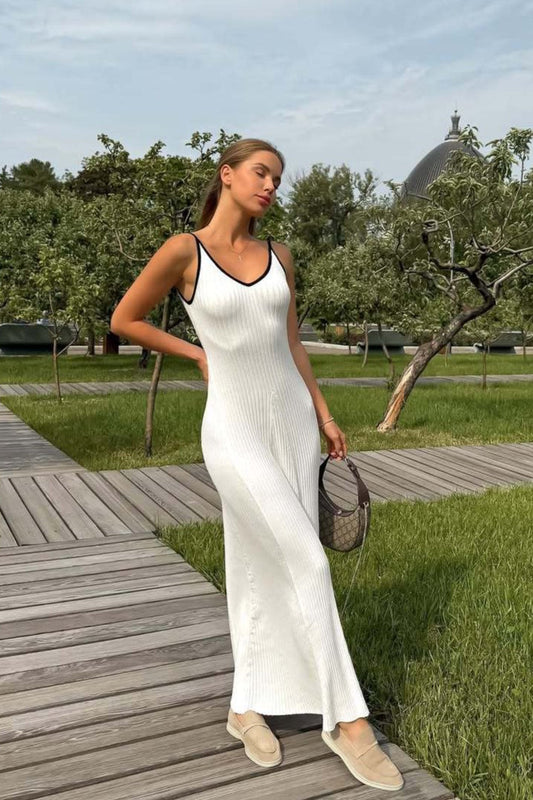 Color Block Cami Split Maxi Dress