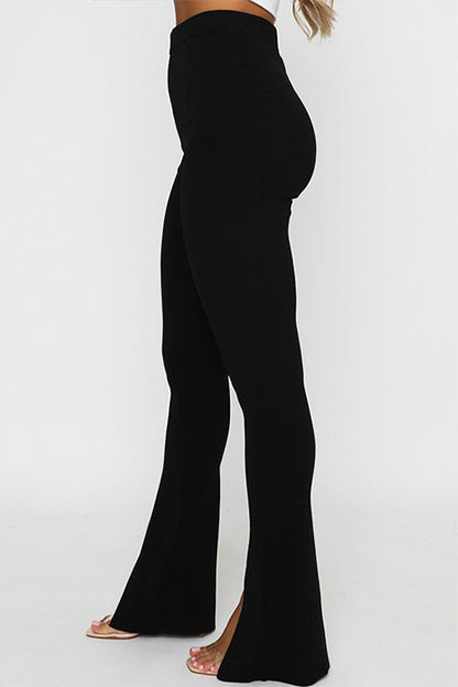 High Rise Slit Bell Bottoms Skinny Pants
