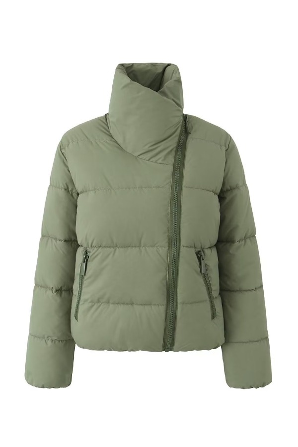 Stand Collar Zipper Windproof Cotton Coat