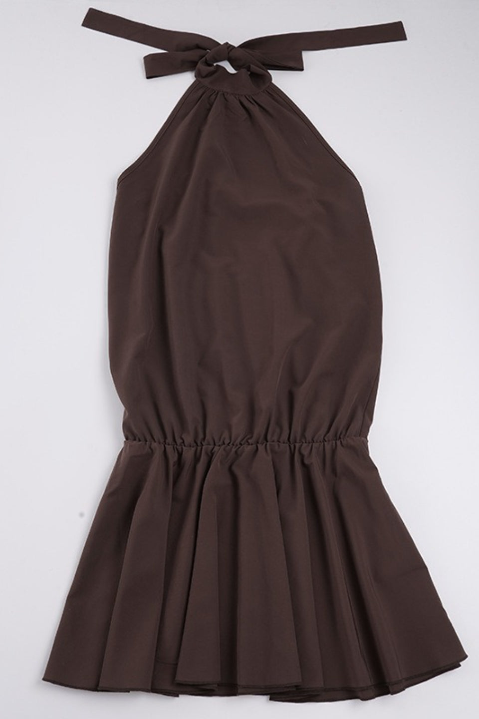 Halter Gathered High Neck Tiered Mini Skirt Two-Piece Set
