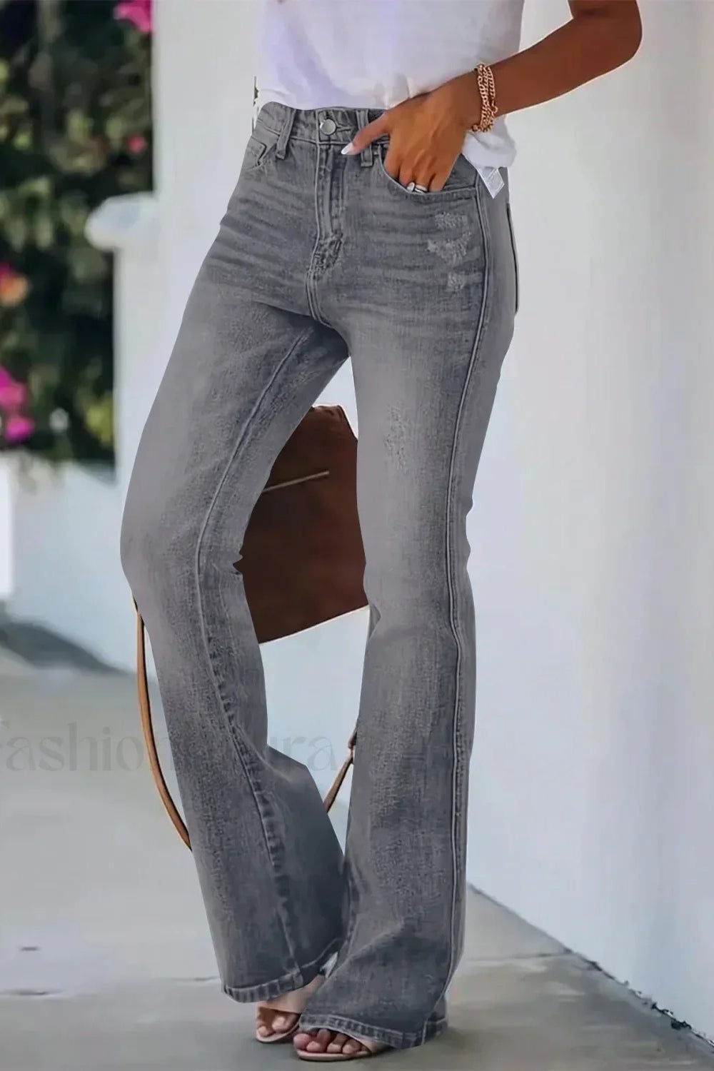 High Waist Flared Denim Jeans