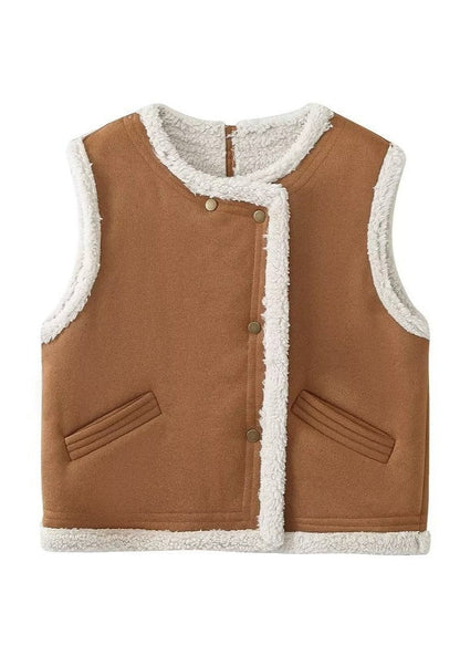 Cozy Lamb Wool Trim Vest
