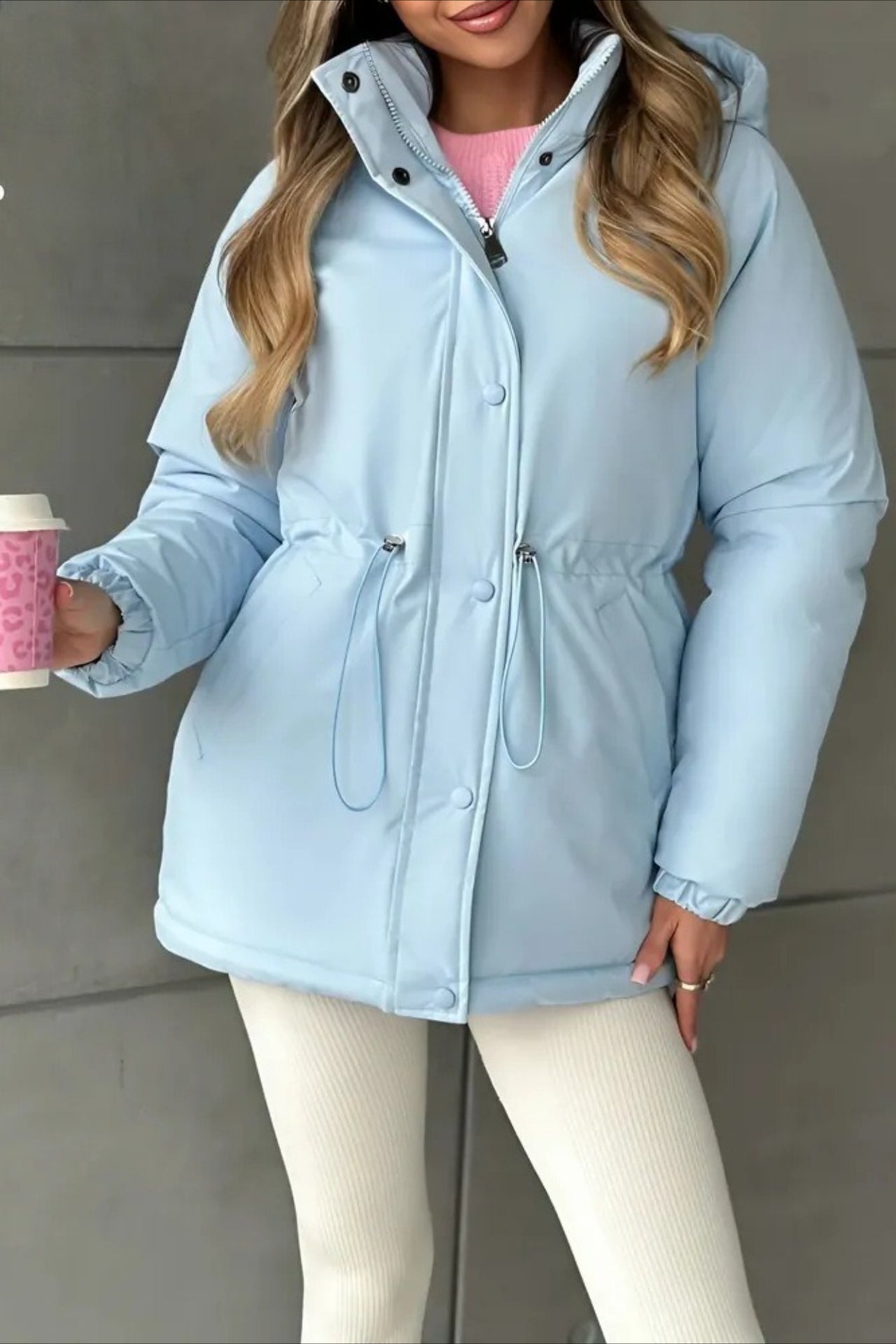 Drawstring Waist Leisure Outdoor Sports Mountaineering Jacket