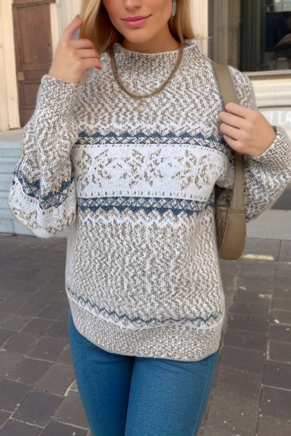 Chic Christmas Turtleneck Snowflake Sweater