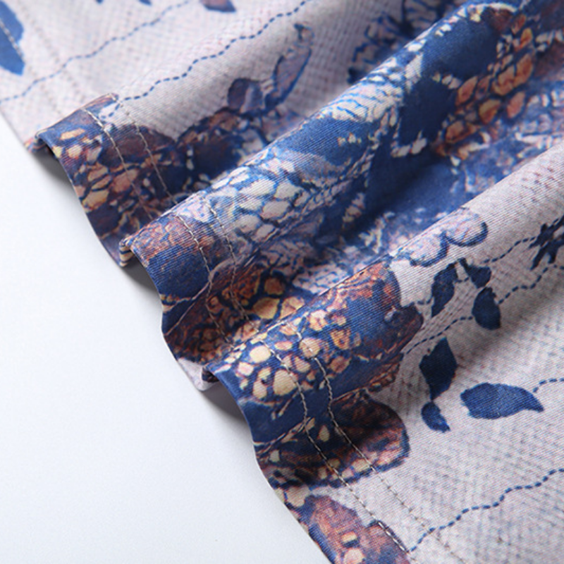 U neck lace up ribbon print cami maxi dress